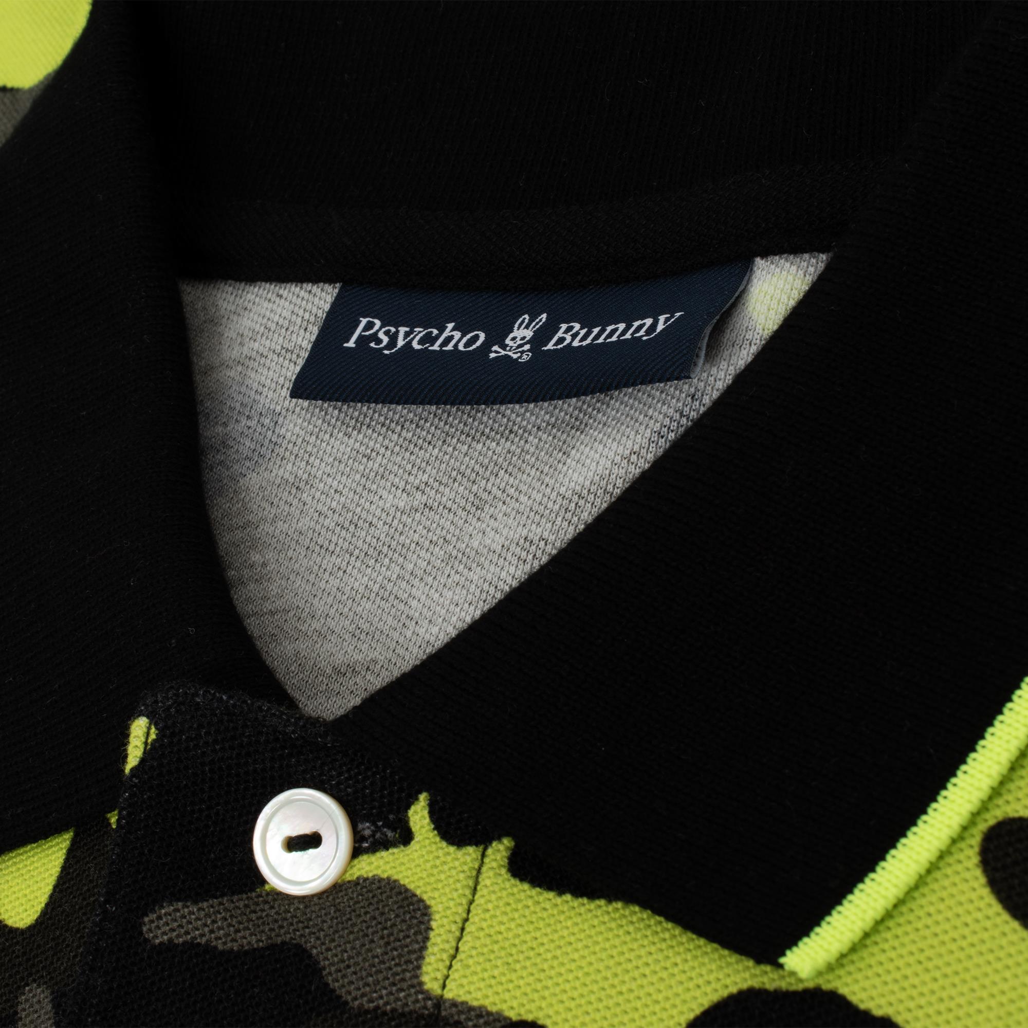 Psycho Bunny Plano Pique Camo Polo Shirt Black